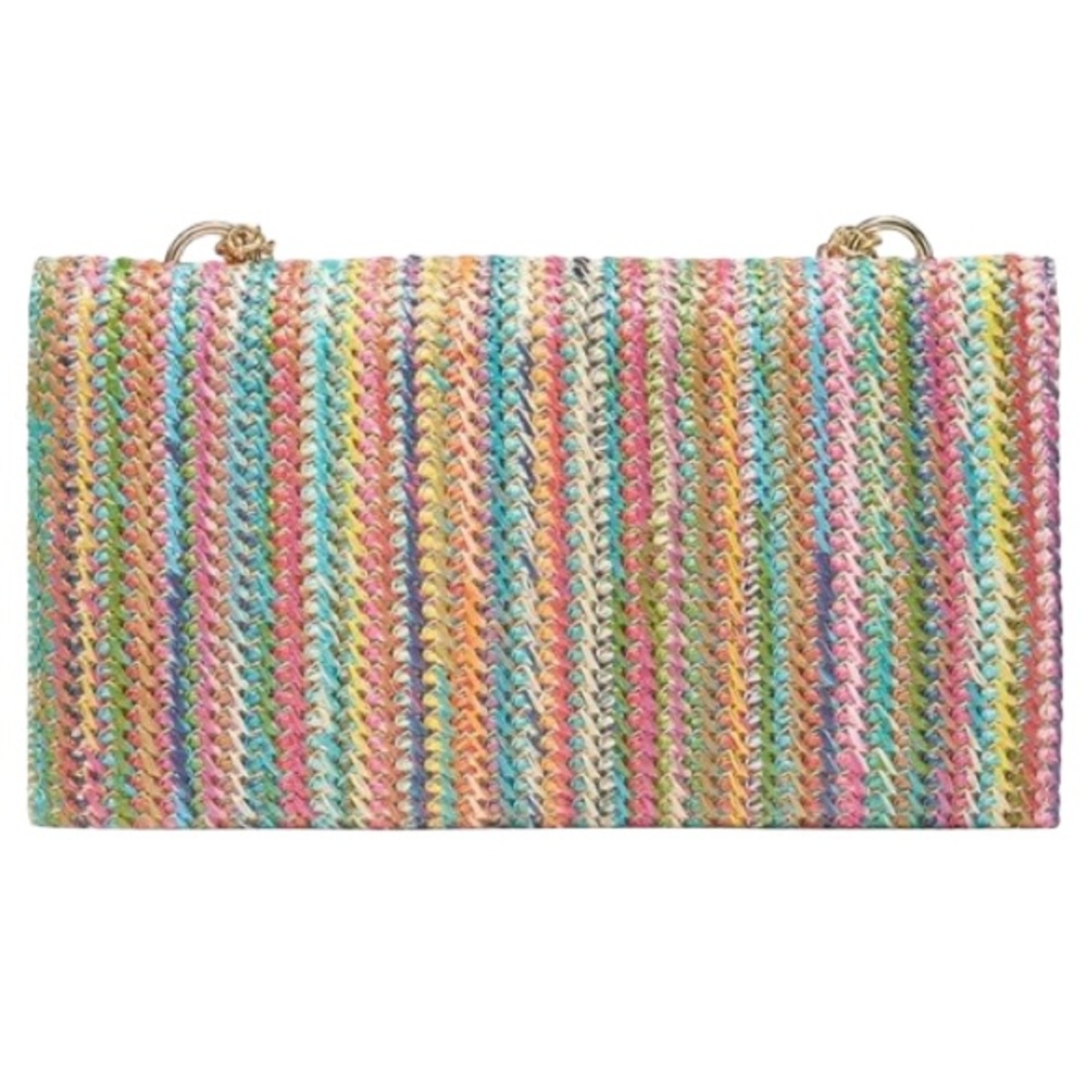 🆕- Woven Raffia Boho Crossbody/Shoulder/Clutch Bag-Multi Color - Picture 4 of 10